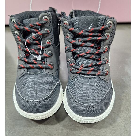 Nautica Black and Red Kids Boots - Picture 1 of 9